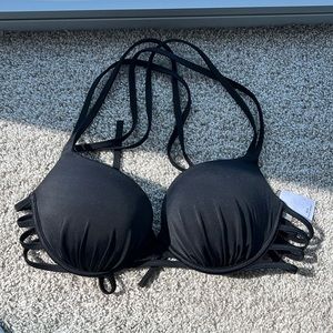 Black strappy bikini top